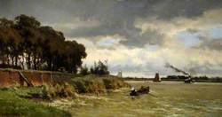 River Scene with a Steam Boat