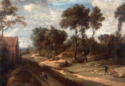Landscape with Track, Figures and Sheep