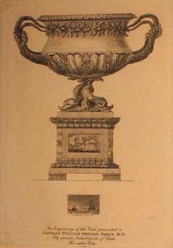 Engraving of the vase presented to Captain William Edward Parry, RN, by several inhabitants of Bath, his native city, 1831 (?)