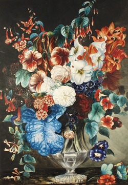Flowers in a Glass Vase