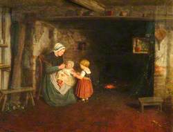 Expectation: Interior of Cottage with Mother and Children