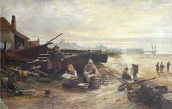 Shore Scene with Fisherfolk