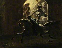 Scene from 'Tam o' Shanter': On Horseback, Galloping away from Alloway Kirk