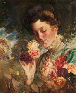 Woman with Roses