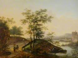 River Landscape with Peasants on a Path