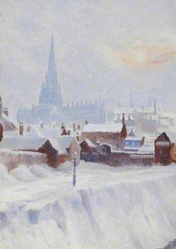 Snow Scene, Rotherham Parish Church, South Yorkshire