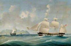 Seascape: A British Barque in Two Positions off the Cape of Good Hope