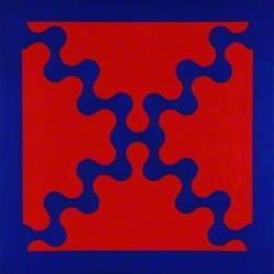 Painting, 1966 (Divided Square No. 4 Red and Blue)