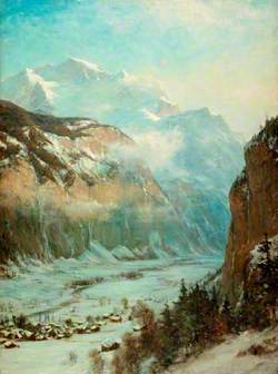Mountainous Landscape in Winter