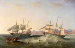 A Clipper and an East Indiaman Leaving Port