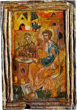 Icon with Saint Luke Painting the Virgin