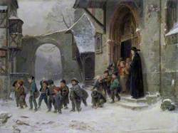 Snow Scene: Children Leaving School