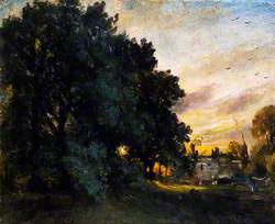 Study of a House among Trees, Evening