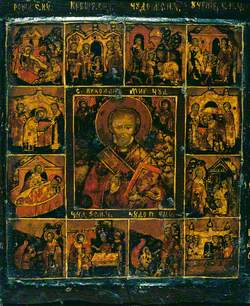 Icon with Saint Nicholas with 12 Scenes from his Life