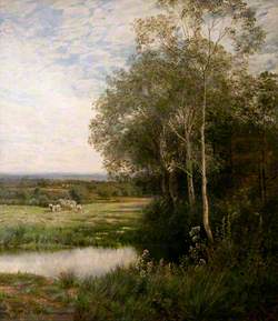 'Where the Waters Gently Pass', Landscape with a Stream