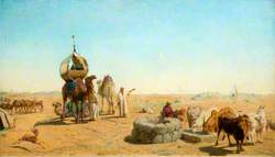 Caravan Halting at a Well in the Desert