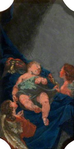 The Infant Christ Asleep, Adored by Two Angels