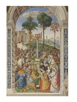 Copy after the painting Betrothal of Frederick III  by Pinturicchio in the Libreria Piccolomini, Siena.