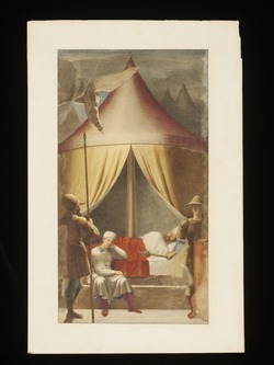 Copy after the painting the Dream of Constantine by  Piero della Francesca in San Francesco, Arezzo