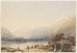 Lake scene with mountains