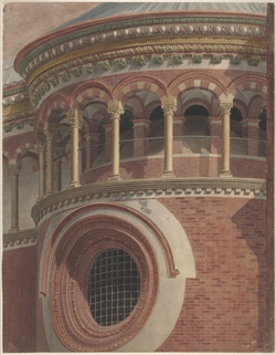 Pavia: Certosa. Exterior of part of lateral apse