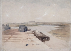 Slate Wharf on the Bank of a River