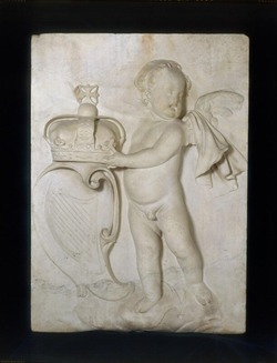 A Putto Holding the Crown and Coat of Arms of Ireland