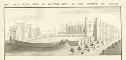 The South-West View of Battell-Abby, in the County of Sussex