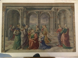 Copy after Zacharias writes down the name of his Son, Domenico Ghirlandaio in the Tornabuoni Chapel, Santa Maria Novella (Florence)