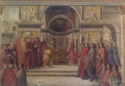 Copy after The Angel Appearing to Zacharias, Domenico Ghirlandaio in the Tornabuoni Chapel, Santa Maria Novella (Florence)