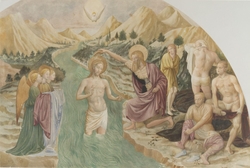 Copy after the painting Baptism of Christ by Masolino in Castiglione d'Olona