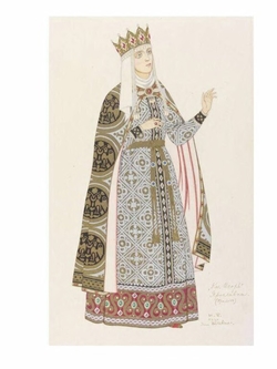 Design for the costume of Yaroslavna.