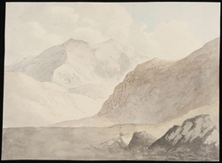 View in the mountains near Carnarvon with Snowden, called Withway June 13th 1785