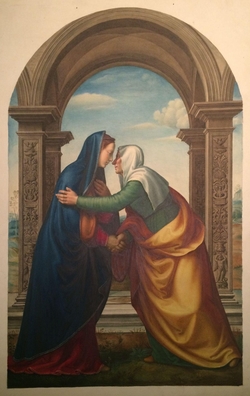 Copy after The Visitation (The meeting of Mary and Elizabeth), Mariotto Albertinelli in the Uffizi (Florence)