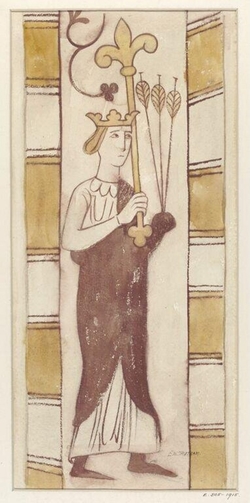 St. Edmund, with the symbols of his martyrdom