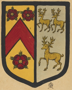 Copy of a stained glass shield of arms in Colchester Castle