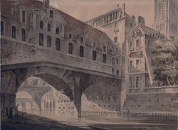 The Pont de l'Hotel Dieu and the South Tower of Notre Dame, Paris