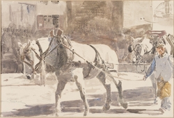 Two Percheron Horses