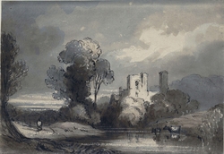 Landscape with Abbey by a Stream