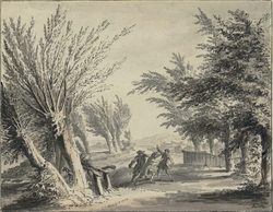 Road Scene with Footpads attacking a Traveller