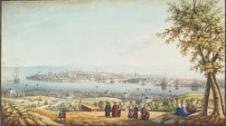 Constantinople and the Bosphorus from above Scutari