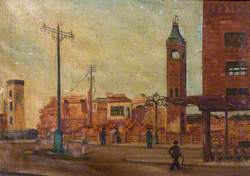 Street Scene with Ruined Market Tower, Coventry