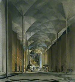 Design for the Cathedral Church of Saint Michael, Coventry: Perspective Through Nave Towards Altar