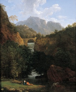 Mountainous Landscape with a Bridge in the Centre