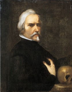 Portrait of a Man with a Skull and a Book