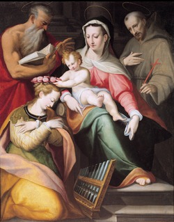 The Virgin and Child Crowning Saint Cecilia between Saint Jerome and Saint Francis