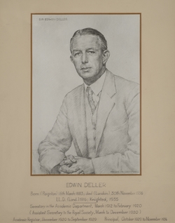 Sir Edwin Deller (1883–1936), Study