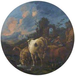 Rustic Landscape with Shepherd and Animals
