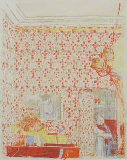 Intérieur aux tentures roses I (Interior with Pink Wallpaper I)