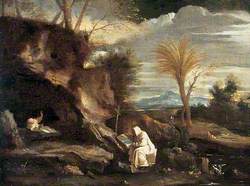 Rocky Landscape with Two Carthusian Monks